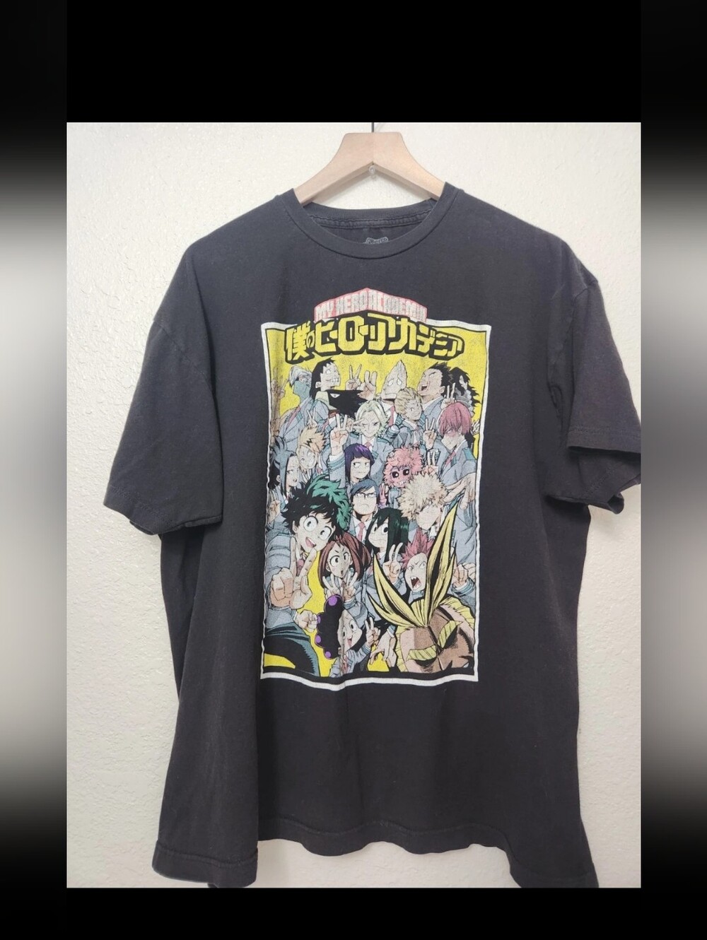 My Hero Acadamia T Shirt Men 2X Black Horikoshi Funimation Short Sleeve Anime
